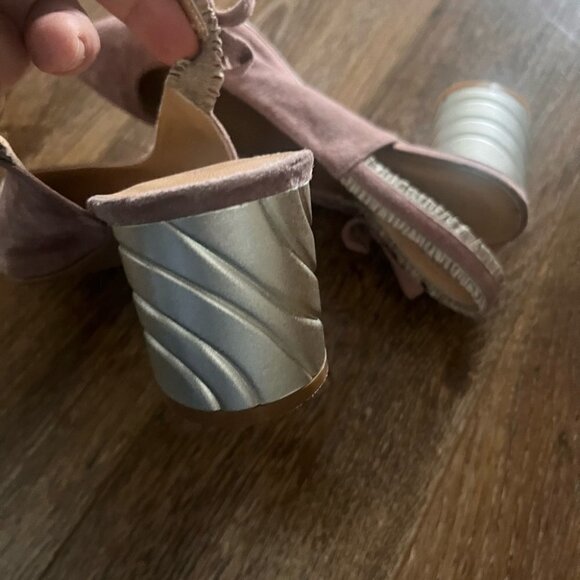 SCRALET vintage dust pink suede heel shoes new size 39 made italy - Picture 4 of 6